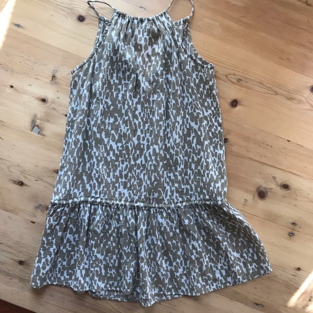 J.Crew XS cotton light brown animal print tunic